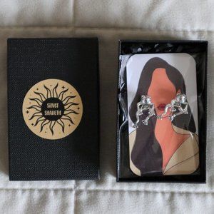 Silver Shadeth Sterling Silver Frog Front Back Earrings NWT